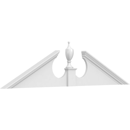 Ekena Millwork Acorn Architectural Grade PVC Pediment, 80"W x 20"H x 2-3/4"P (Pitch 6/12) PEDPS080X200ACR00
